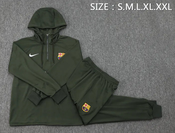 Barcelona 2023/2024 Hooded Tracksuit Green