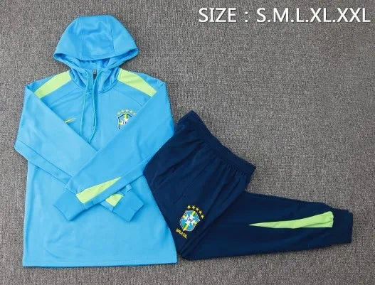 Survêtement à capuche Brésil 2024 Bleu