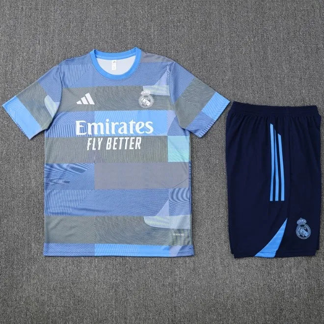 Real Madrid 2024/2025 Kurzarm/Shorts Trainingsanzug Schwarz