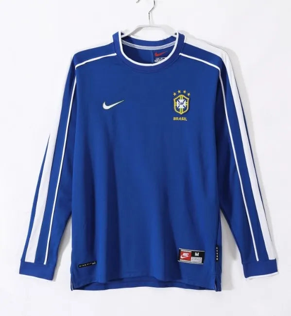 Brasilien 1998 Heimtrikot im Retro-Stil, langärmelig