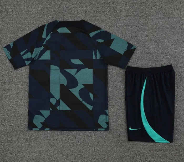 Survêtement manches courtes/short Barcelone 2023/2024 Turquoise Camo