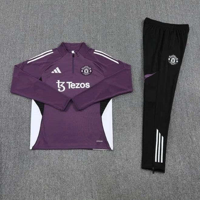 Manchester United 2024/2025 1/4-Reißverschluss-Trainingsanzug, Grün