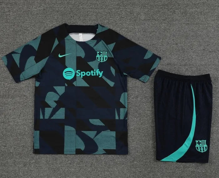 Survêtement manches courtes/short Barcelone 2023/2024 Turquoise Camo
