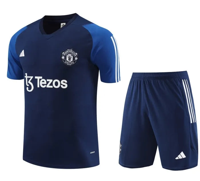 Survêtement à manches courtes/short Manchester United 2023/2024 Bleu