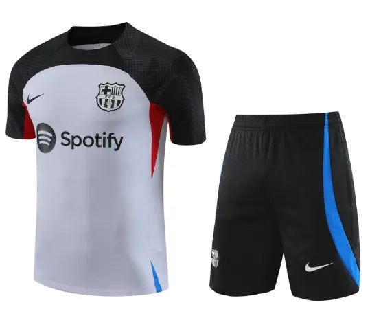 Barcelona 2023/2024 Kurzarm/Shorts Trainingsanzug Grau