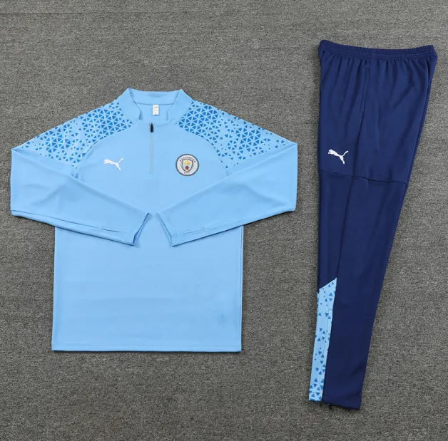 Manchester City 2023/2024 1/4 Zipper Tracksuit Blue