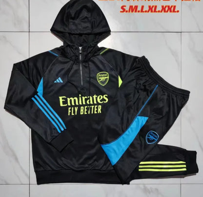 Arsenal 2023/2024 Hooded Tracksuit Black