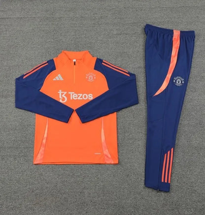 Manchester United 2024/2025 1/4 Zipper Tracksuit Orange