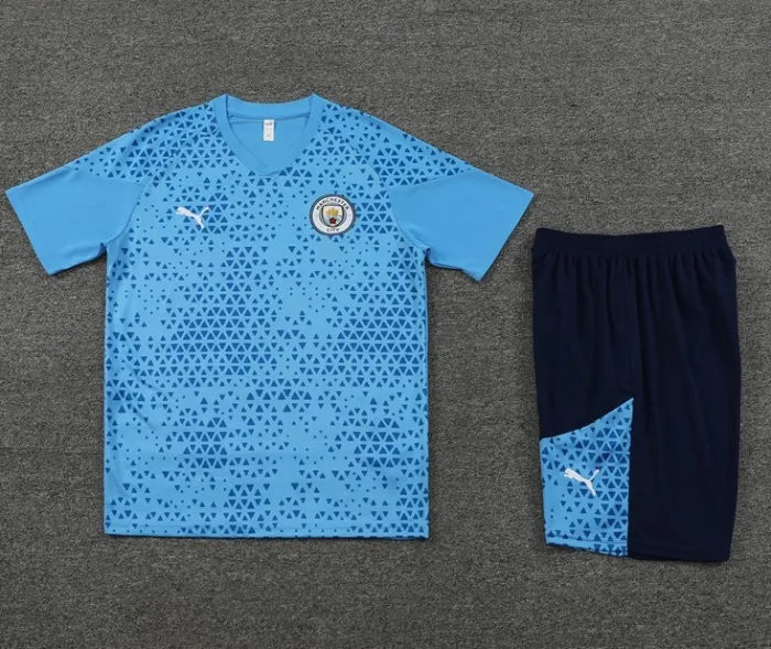 Manchester City 2023/2024 Short Sleeve/Shorts Tracksuit Blue