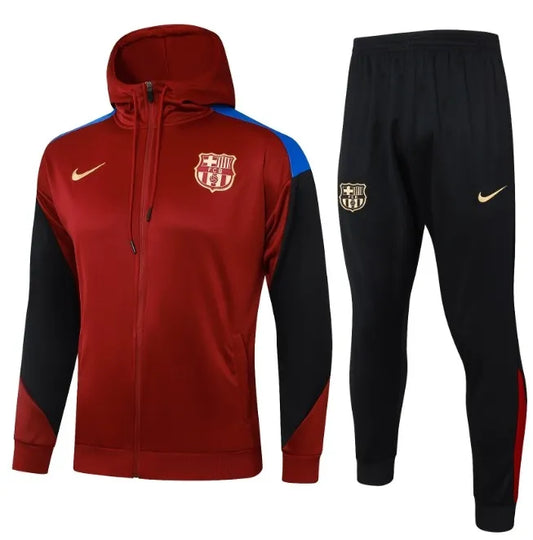 Barcelona 2024/2025 Hooded Tracksuit Red