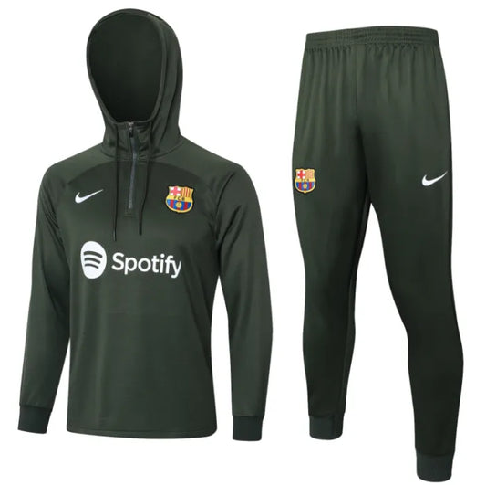 Barcelona 2023/2024 Hooded Tracksuit Green