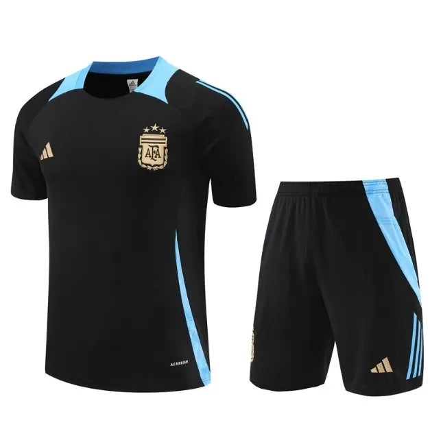 Argentina 2024 Short Sleeve/Shorts Tracksuit Black