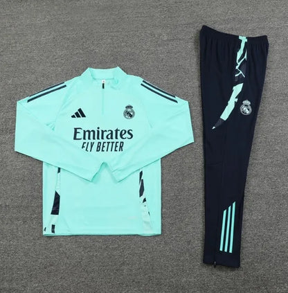 Real Madrid 2024/2025 1/4 Zipper Tracksuit Green