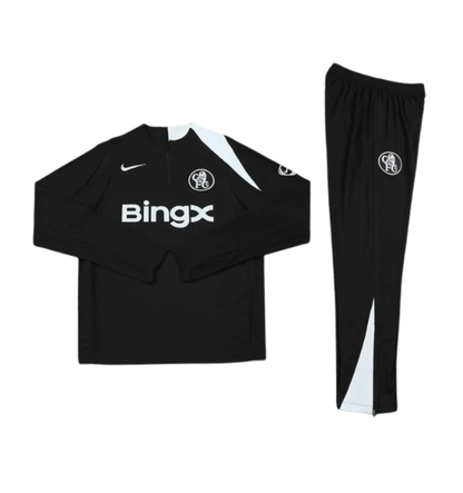 Chelsea 2025/2026 1/4 Zipper Tracksuit Black