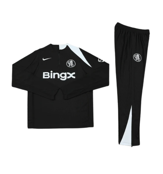 Chelsea 2025/2026 1/4 Zipper Tracksuit Black