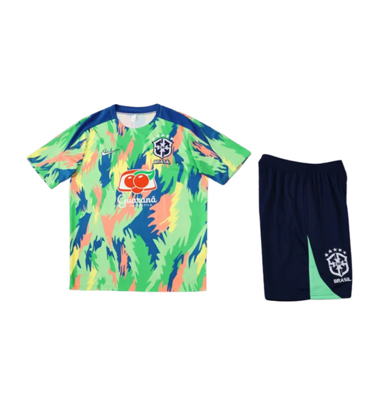 Survêtement à manches courtes/short Brésil 2024 Bleu