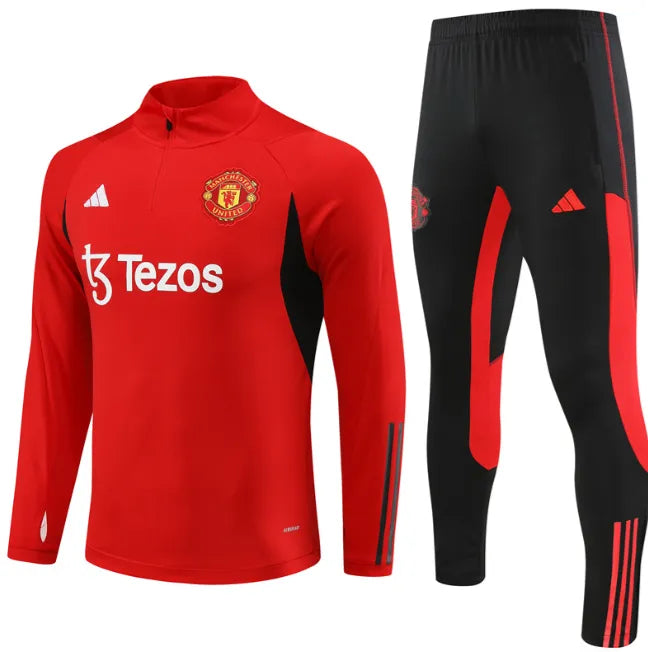 Manchester United 2023/2024 1/4 Zipper Tracksuit Red