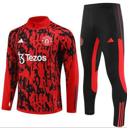 Manchester United 2023/2024 1/4 Zipper Tracksuit Red/Black