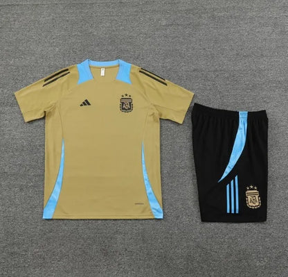 Argentina 2024 Short Sleeve/Shorts Tracksuit Gold