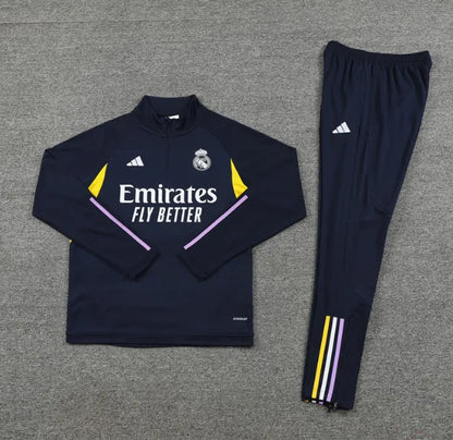 Real Madrid 2023/2024 1/4 Zipper Tracksuit Blue