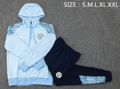 Manchester City 2023/2024 Hooded Tracksuit Blue