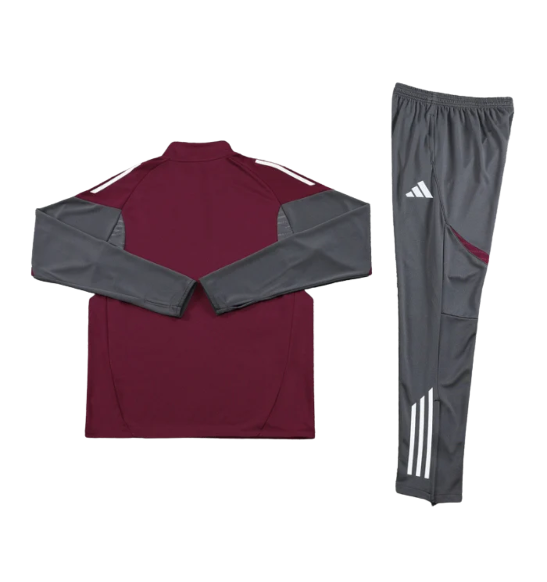 Arsenal 2025/2026 1/4 Zipper Tracksuit Red/Grey