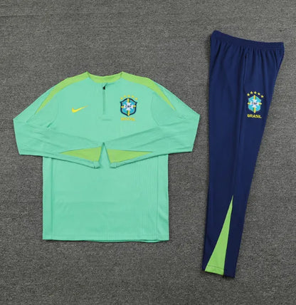 Brazil 2024 1/4 Zipper Tracksuit Green