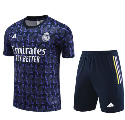 Real Madrid 2023/2024 Short Sleeve/Shorts Tracksuit Blue Camo