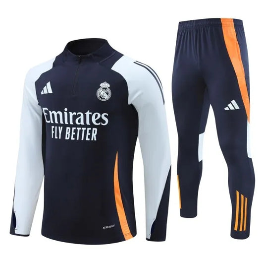 Real Madrid 2024/2025 1/4 Zipper Tracksuit Blue