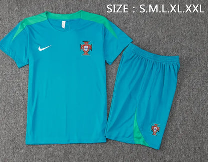 Portugal 2024 Short Sleeve/Shorts Tracksuit Blue