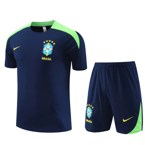 Brazil 2024 Short Sleeve/Shorts Tracksuit Blue