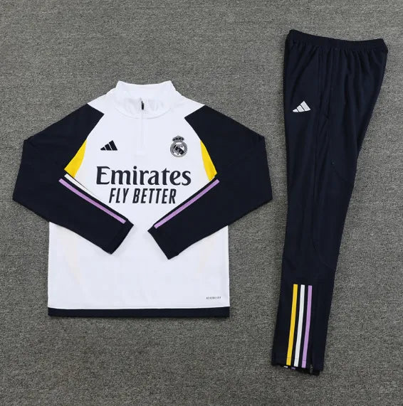 Real Madrid 2023/2024 1/4 Zipper Tracksuit White