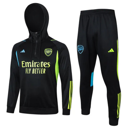 Arsenal 2023/2024 Hooded Tracksuit Black