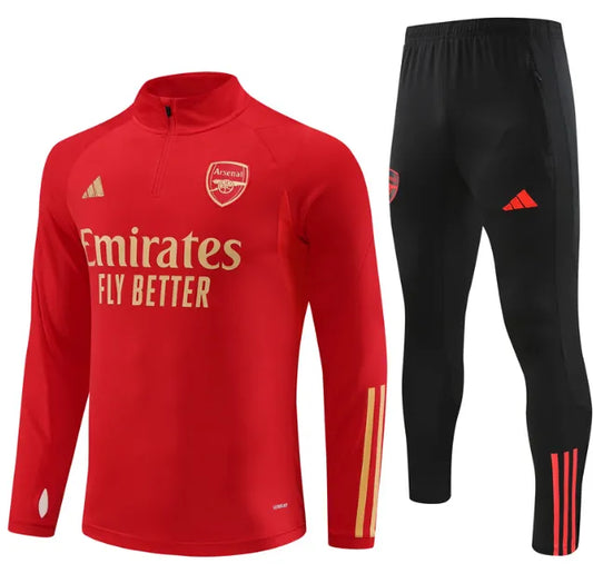 Arsenal 2023/2024 1/4 Zipper Tracksuit Red