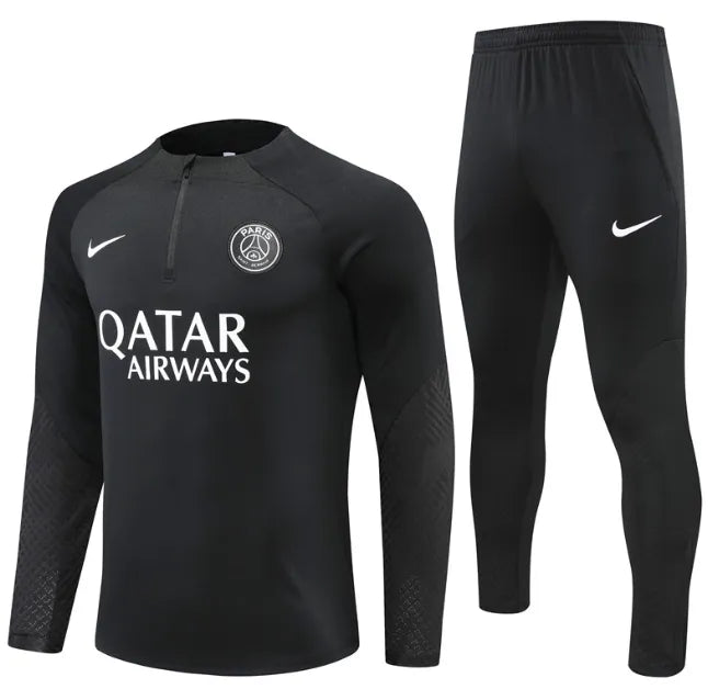 PSG 2022/2023 1/4 Zipper Tracksuit Black