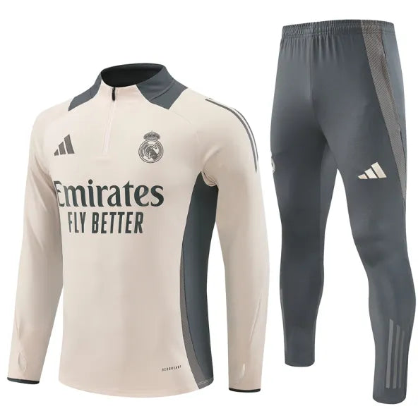 Real Madrid 2024/2025 1/4 Zipper Tracksuit Beige