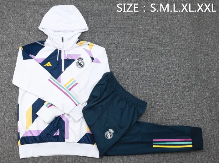 Real Madrid 2023/2024 Hooded Tracksuit White Camo