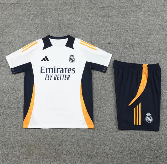 Real Madrid 2024/2025 Short Sleeve/Shorts Tracksuit White