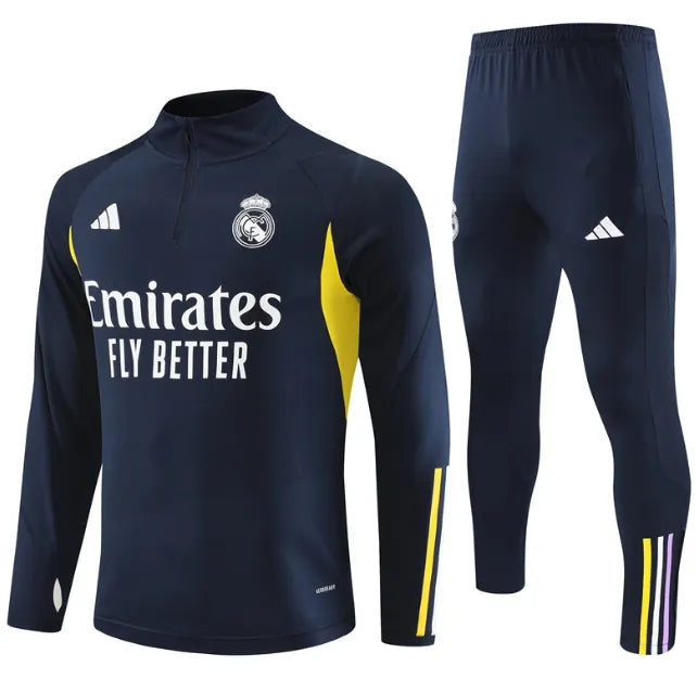 Real Madrid 2023/2024 1/4 Zipper Tracksuit Blue