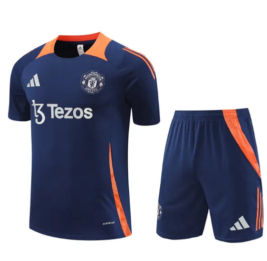 Manchester United 2024/2025 Short Sleeve/Shorts Tracksuit Blue