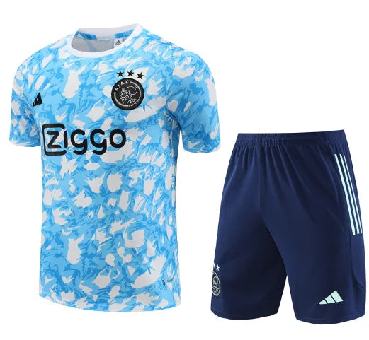 AFC Ajax 2023/2024 Short Sleeve/Shorts Tracksuit Blue