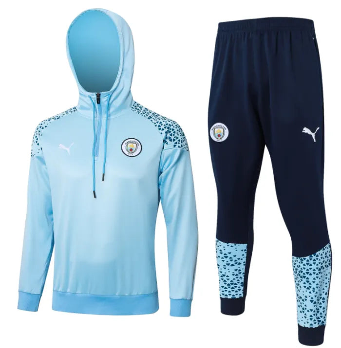 Manchester City 2023/2024 Hooded Tracksuit Blue