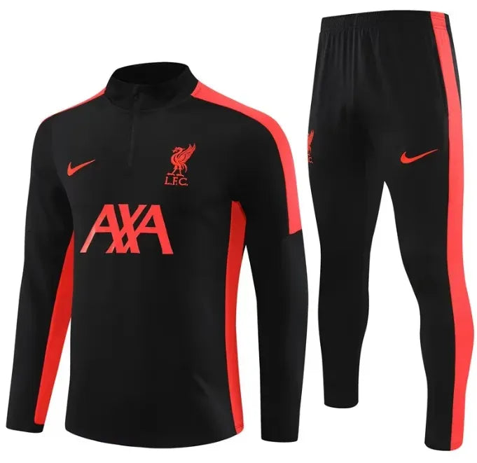 Liverpool 2023/2024 1/4 Zipper Tracksuit Black