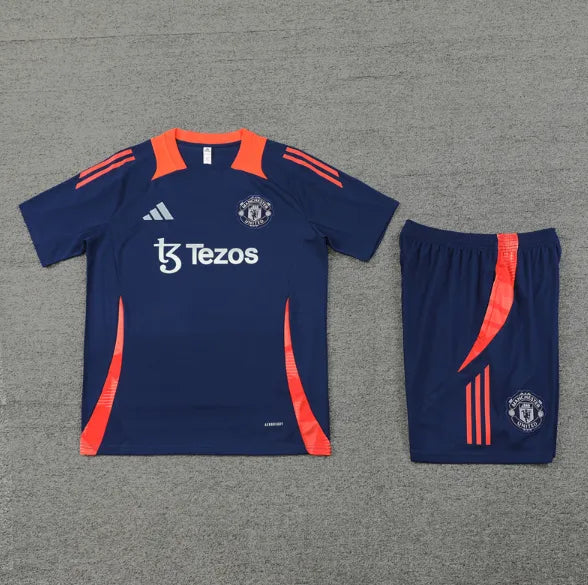 Manchester United 2024/2025 Short Sleeve/Shorts Tracksuit Blue