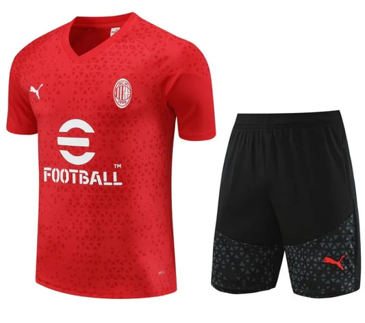 AC Milan 2023/2024 Short Sleeve/Shorts Tracksuit Red