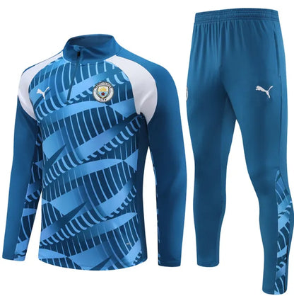 Manchester City 2023/2024 1/4 Zipper Tracksuit Blue/White