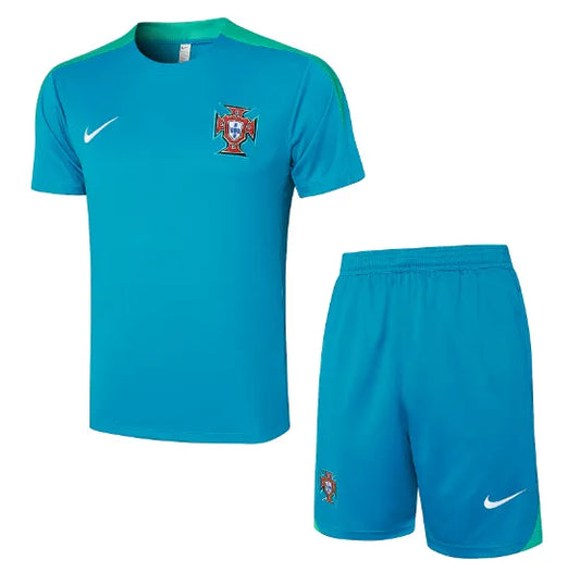 Portugal 2024 Short Sleeve/Shorts Tracksuit Blue