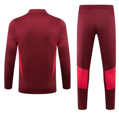 Manchester United 2023/2024 1/4 Zipper Tracksuit Dark Red