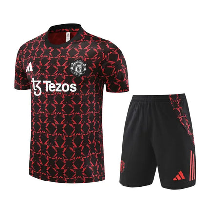 Manchester United 2024/2025 Short Sleeve/Shorts Tracksuit Red/Black