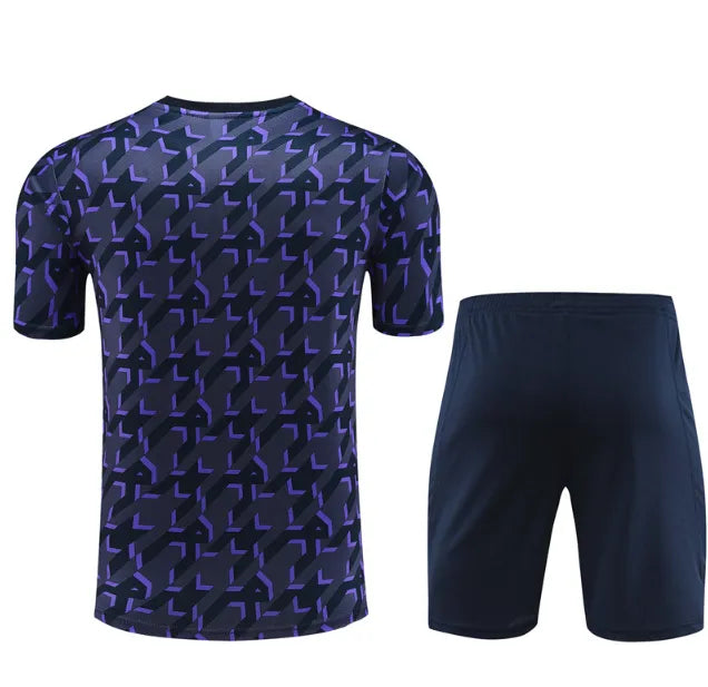 Real Madrid 2023/2024 Short Sleeve/Shorts Tracksuit Blue Camo